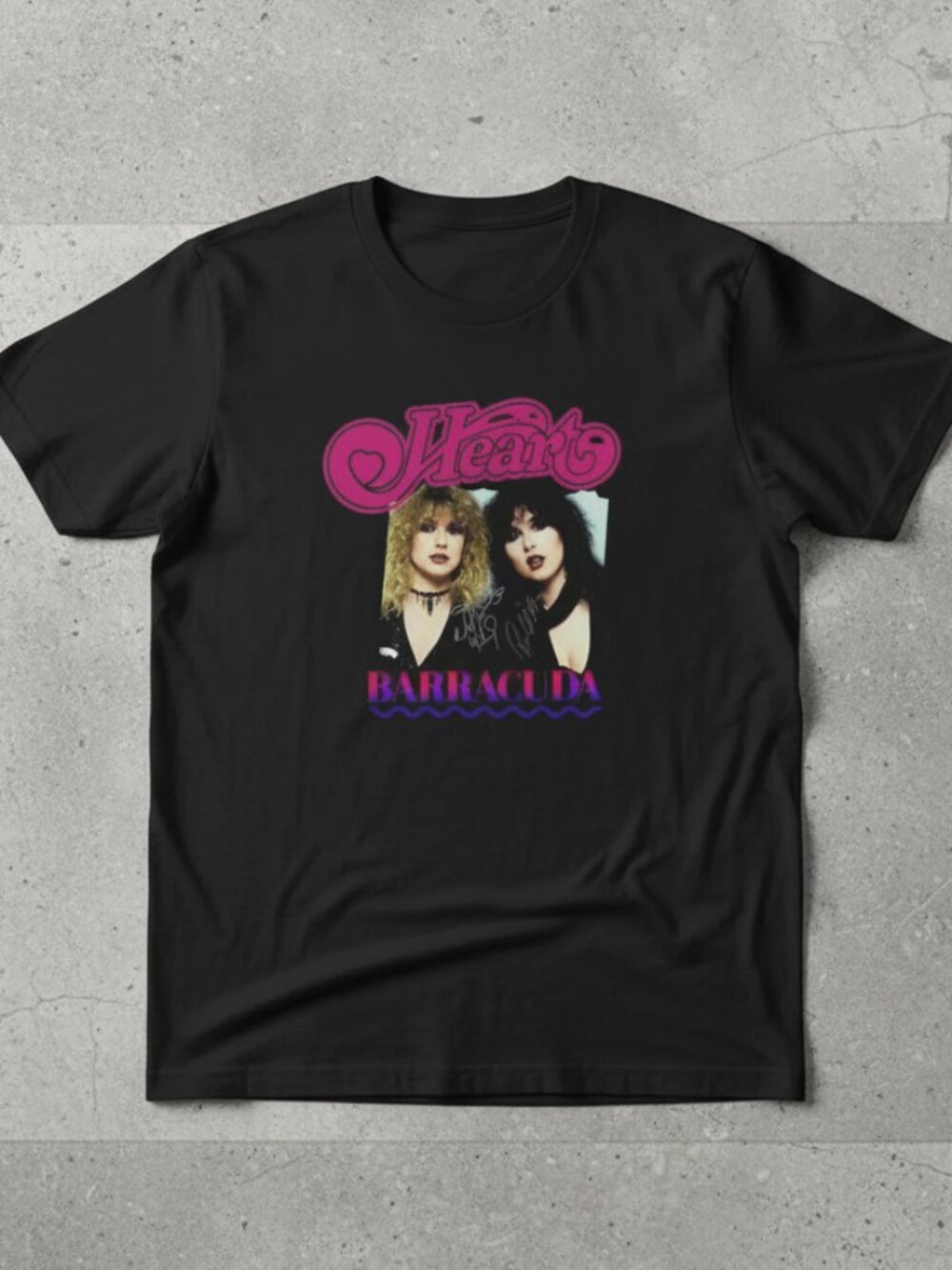 Vintage Style Heart “Barracuda” Graphic Tee – Retro Rock Band T-Shirt